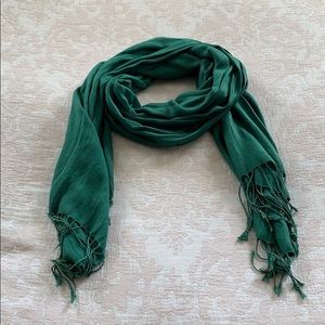 Nordstrom Medium Green OS Fringe Scarf